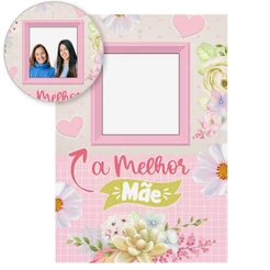 Painel Retangular Decoração Dia Das Mães para Foto Vazado Interativo Sublimado Em Tecido 1,50x2,20