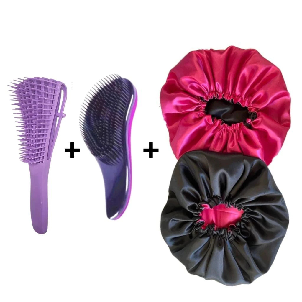 Kit 2 Toucas de Cetim + Escova Polvo + Escova Mágica em Oferta na Shopee