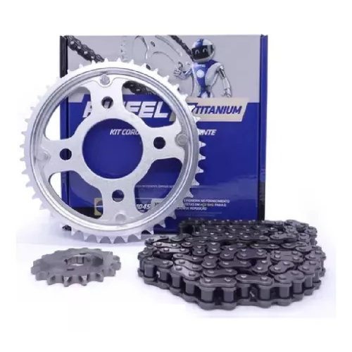 Kit Relação Cg 125 Fan 125 Cargo 125 (2009, 2010, 2011, 2012, 2013) Original Riffel Aço 1045