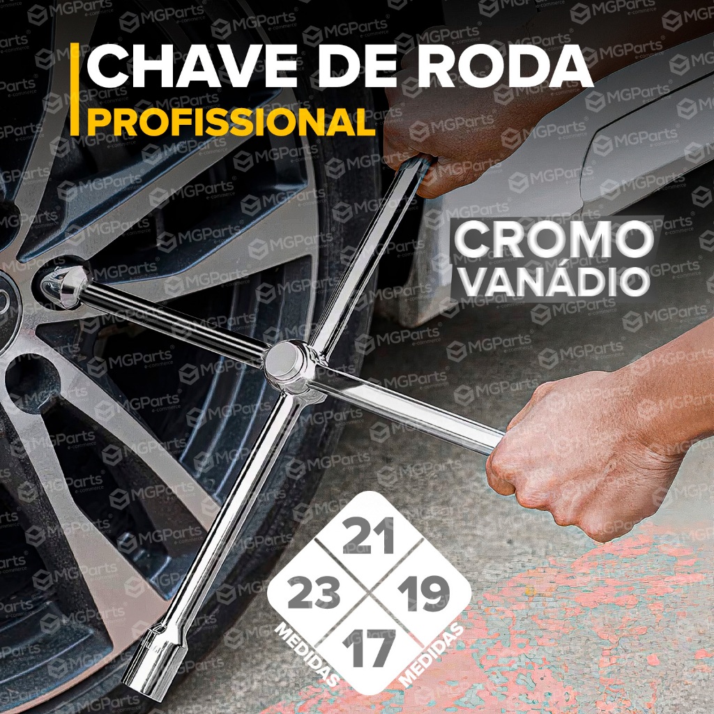 Chave de Roda Cruz 4 Bocas Profissional Formato Hexagonal 35cm 17 x 19 x 21 x 23 Universal Original em Oferta na Shopee