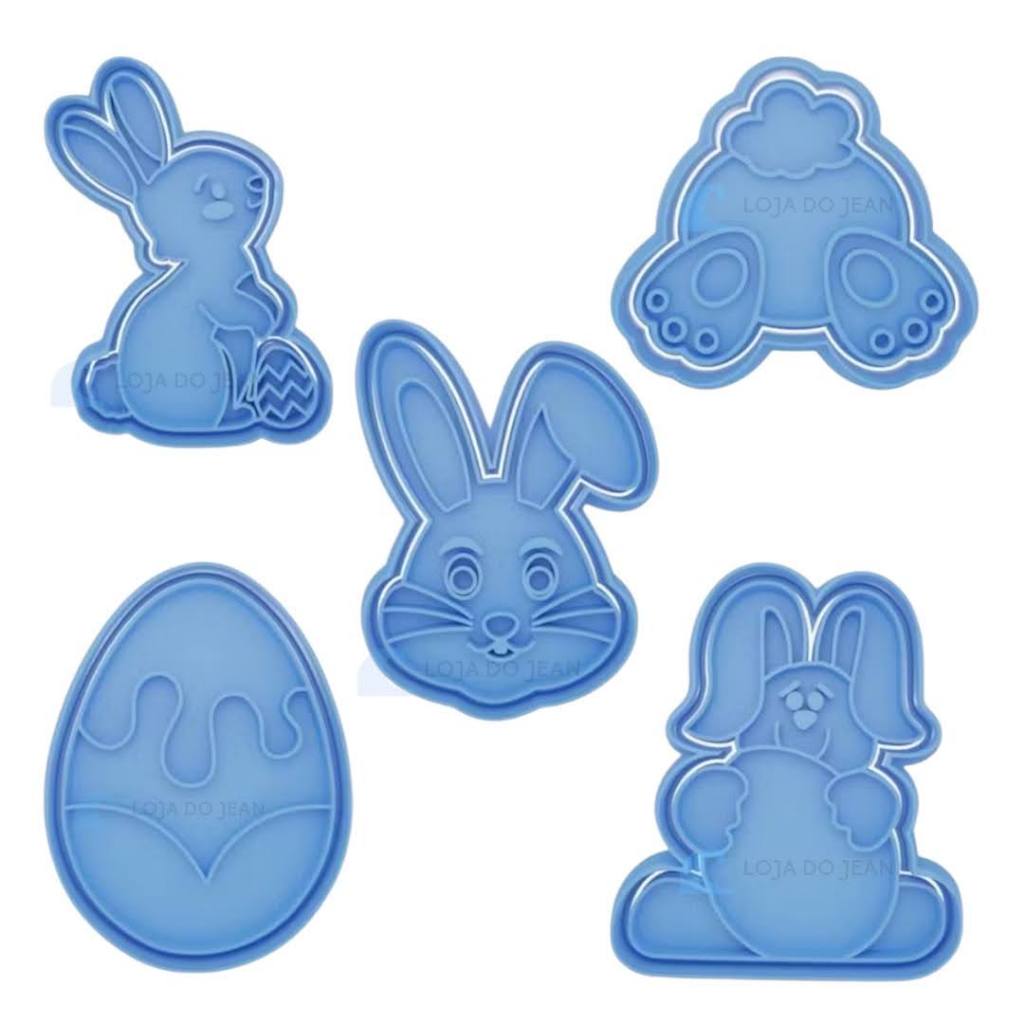 Kit 5 Cortador Marcador Páscoa Ovo Coelho Cookie Americana em Oferta na Shopee