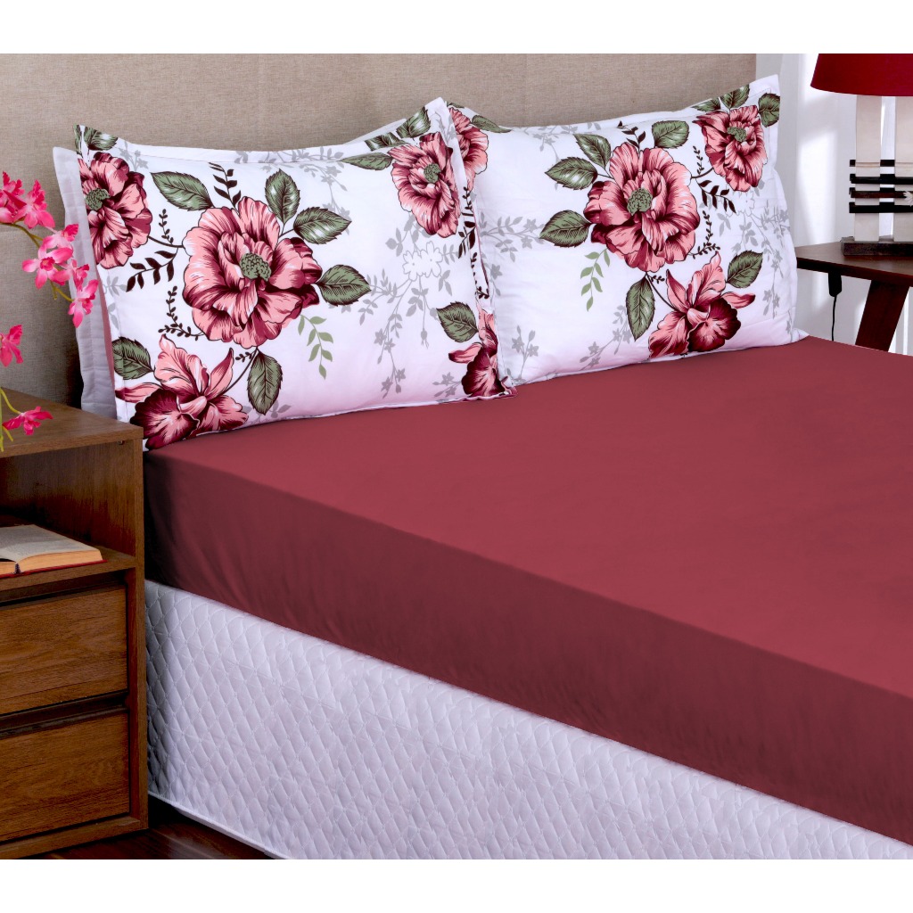 Jogo de Lençol 3 Pçs Simples com Elástico Casal Queen Garden #Jogo de lençol 3 peças #Lençol simples Garden#Lençol casal