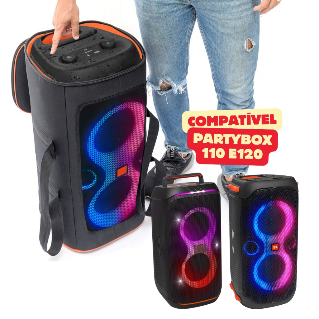 Case Bolsa Bag Almofadada Para Jbl Partybox Club 120 e Partybox 110 Resistente Abertura Frontal