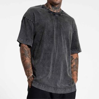 Camiseta Heavy Oversized Streetwear Preto Marmorizado em Oferta na Shopee