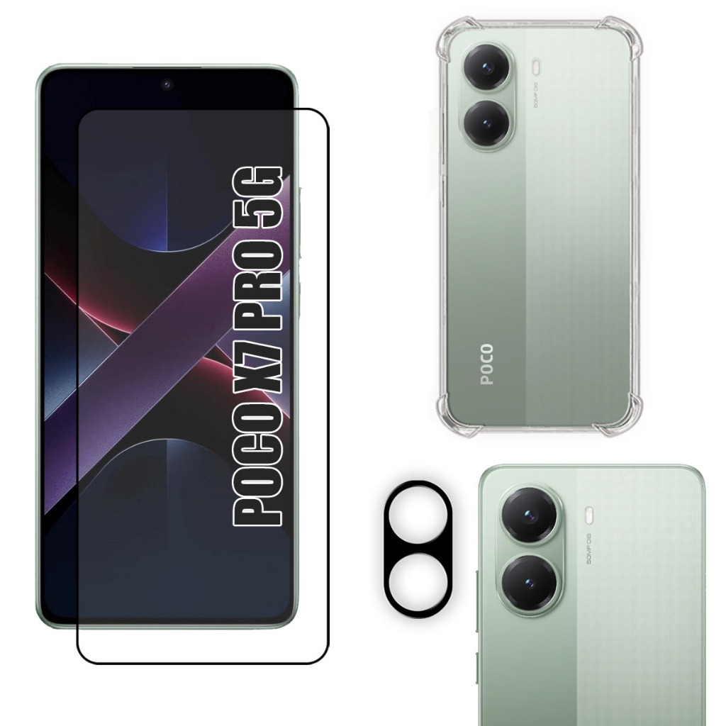 Xiaomi X7 Pro 5g | Película de Vidro 3D - Capa Anti Shock - Película da Câmera 3