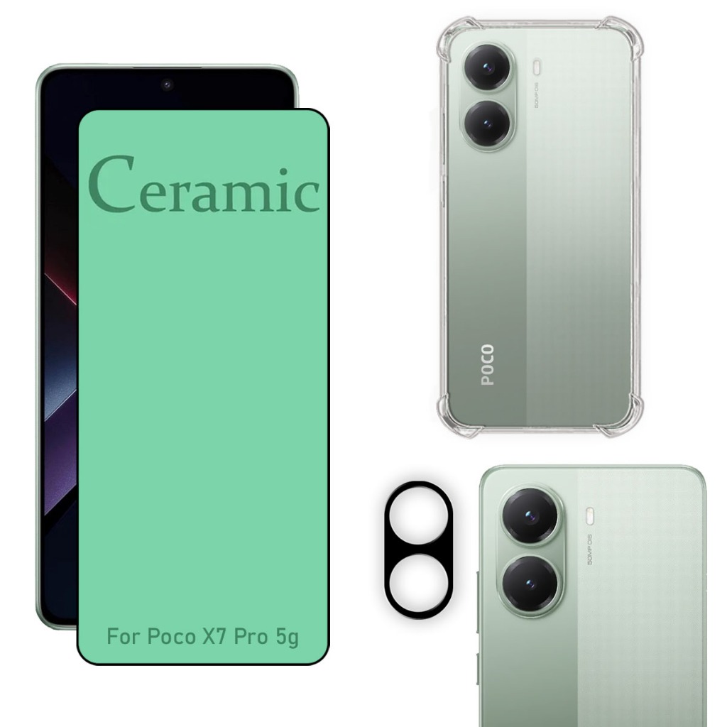 Kit Para Xiaomi X7 Pro 5g | Película de Cerâmica - Capa Anti Shock - Película da Câmera 3D em Oferta na Shopee