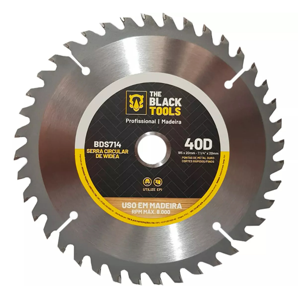 Disco De Serra Profissional Para Madeira 185 X 20mm 40 Dentes em Oferta na Shopee