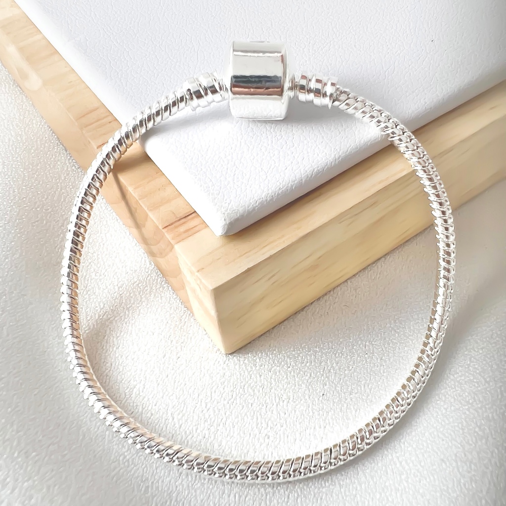 Pulseira para berloques life Banhada a prata 925 feminina para charms