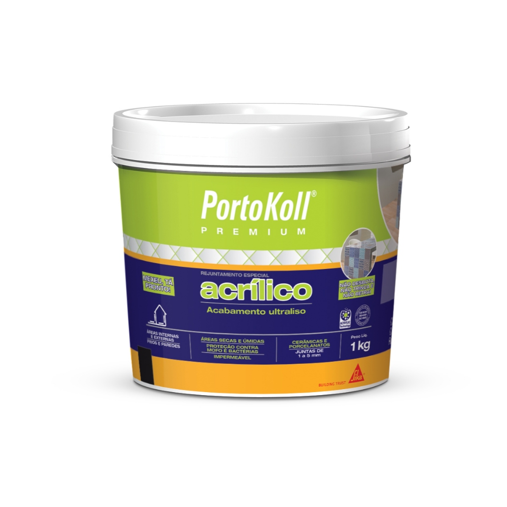 Rejunte Acrílico Premium Portokoll 1 Kg Cinza Artico - Home & Living