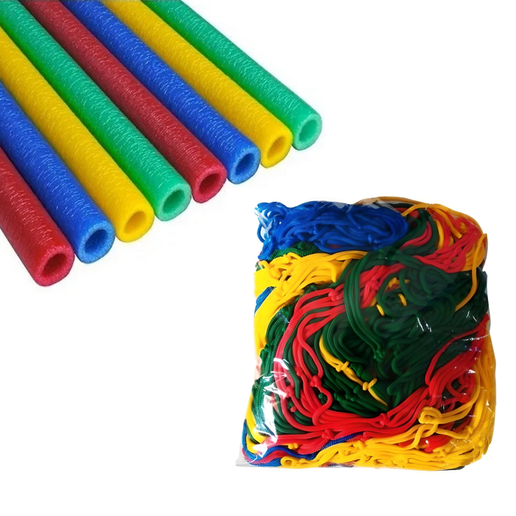 Rede de Proteção 2,44 + 6 Isotubos Grandes para Cama Elástica/ Pula Pula/ Trampolim em Oferta na Shopee