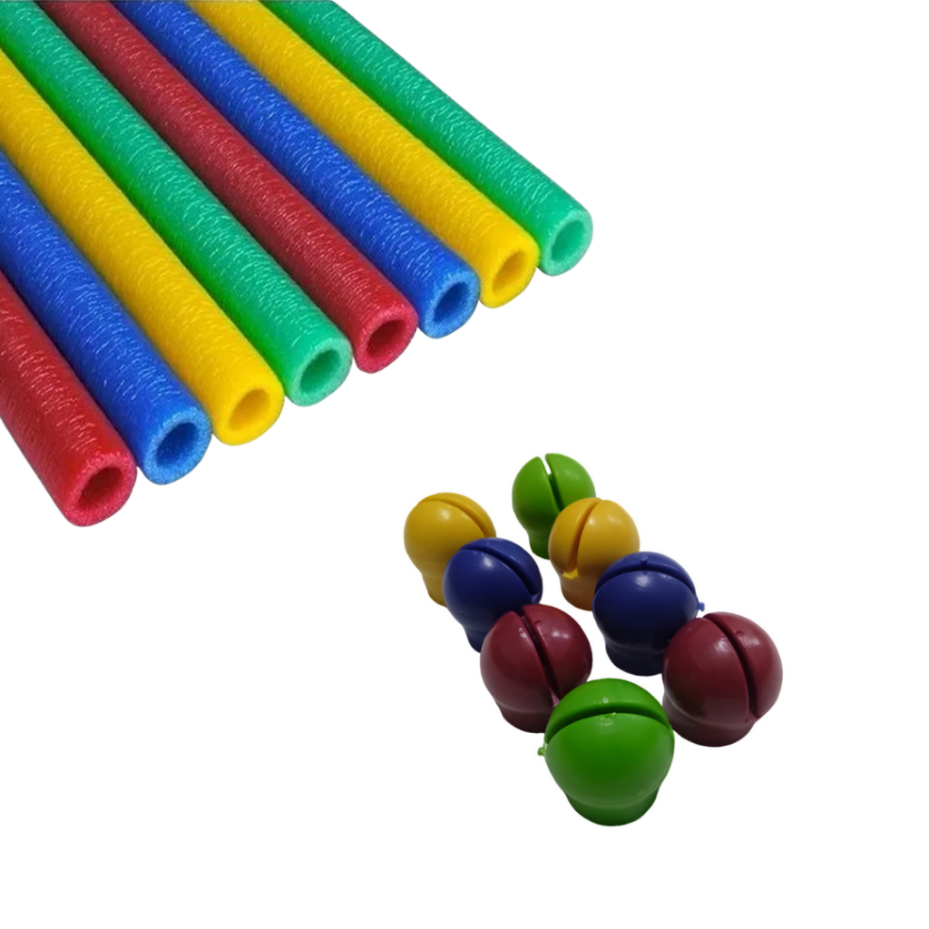 8 Unidades de Isotubos Grandes + 8 Ponteiras Colorido Qualidade Nacional Para Cama Elástica Trampolim Pula Pula em Oferta na Shopee