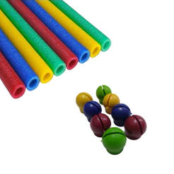 8 Unidades de Isotubos Grandes + 8 Ponteiras Colorido Qualidade Nacional Para Cama Elástica Trampolim Pula Pula