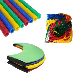 Kit para Cama Elástica Trampolim Pula Pula 1,83m Redonda Nacional 6 Isotubos + 1 Protetor de Molas + 1 Rede de Proteção