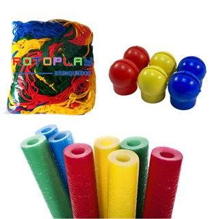 Kit 1 Rede de Proteção 2,44m + 6 Isotubo Grande + 6 Ponteiras Cama Elástica Pula Pula 2,44m em Oferta na Shopee