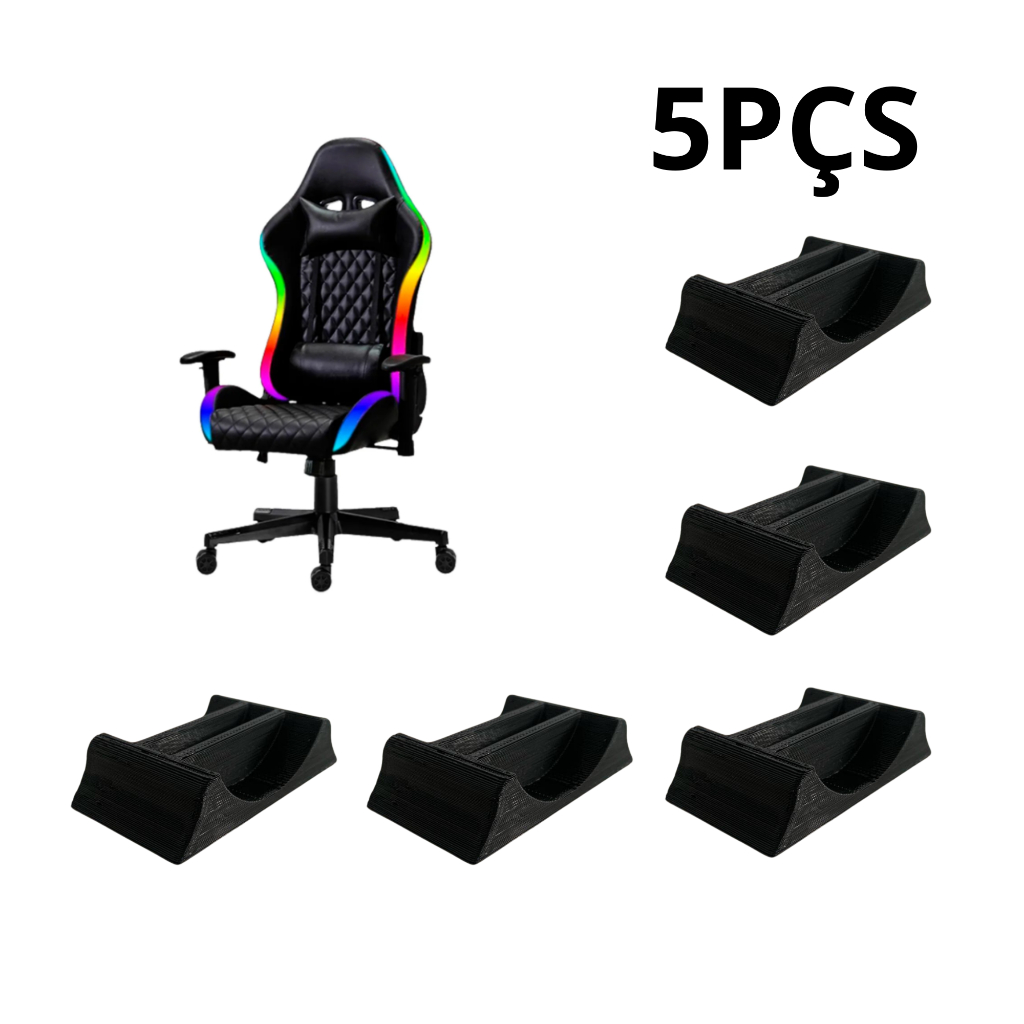 Kit 5 Trava Rodinhas Cadeira Escritório Gamer Para Jogos Simulador Abs