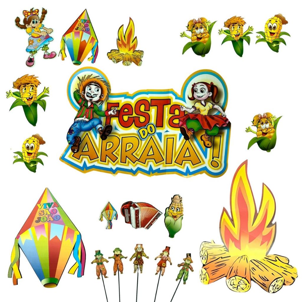 Banner Painel para Festa Junina Decoração Caipira Fogueira Junina Balão Espantalho Mural em Oferta na Shopee