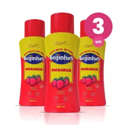 Kit 3 Sabonete Íntimo Feminino Morango Beijinhos Proteção e Frescor 200ml Belkit
