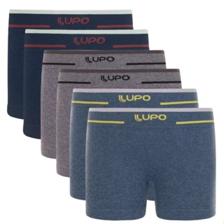Kit 6 Cuecas Lupo Boxer Sem Costura Microfibra Infantil em Oferta na Shopee