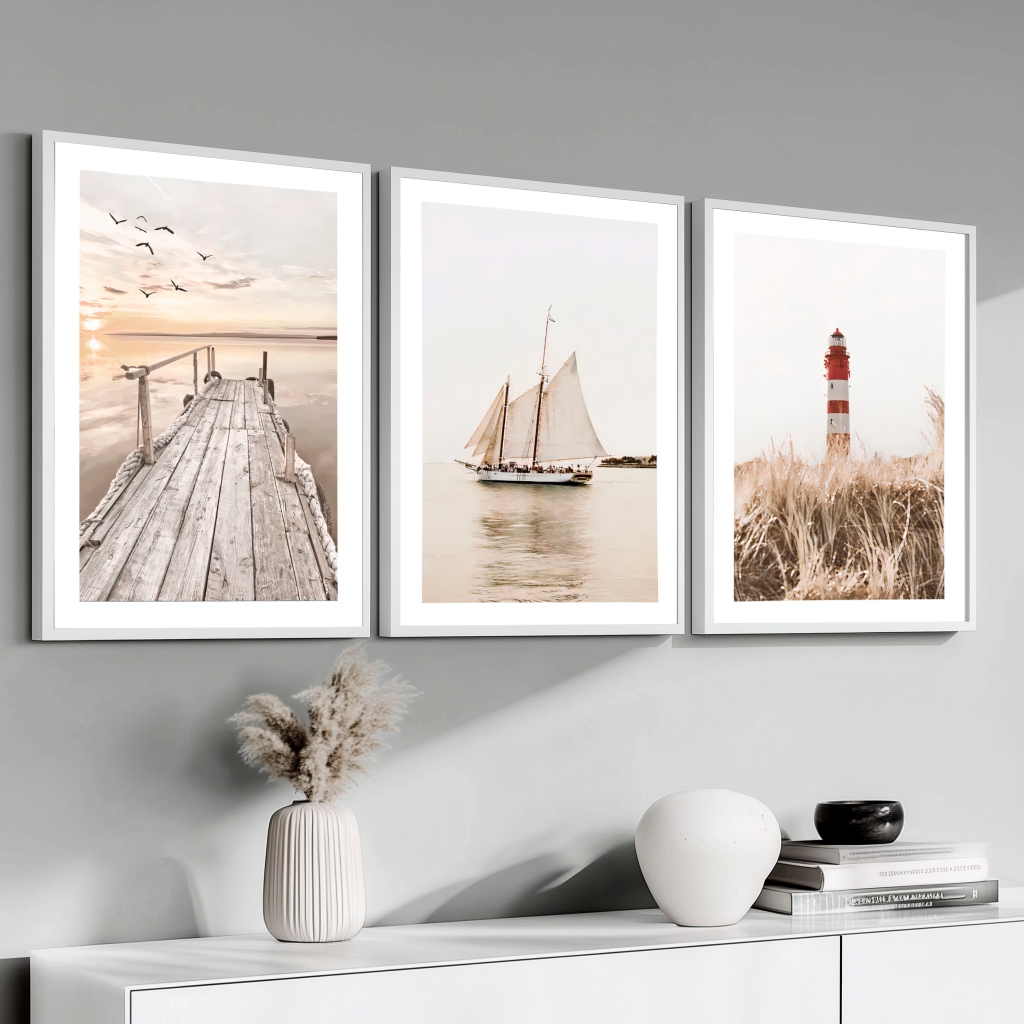 Conjunto Quadros Decorativos Natureza Morta Com Moldura Com Vidro Sala Quarto Grande