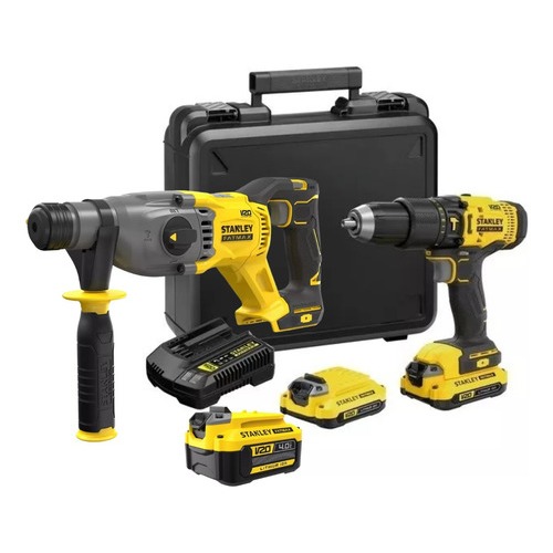 Furadeira Parafusadeira Stanley 20V SCD711C2K + Martelete SBH900 C/ 3 Baterias Profissional em Oferta na Shopee