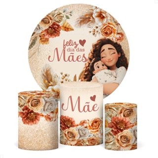 Decoração Dia das Mães: Capa de Cilindro Decorativas Dia das Mães e Painel Veste Fácil Sublimada em Oferta na Shopee