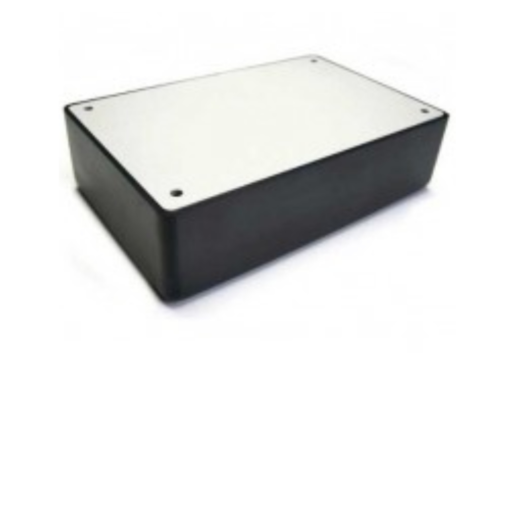 1 CAIXA PLASTICA PATOLA PB-108 CAIXA PRETA TAMPA CINZA ABS  A.32 X L.75 X C.116 Mm