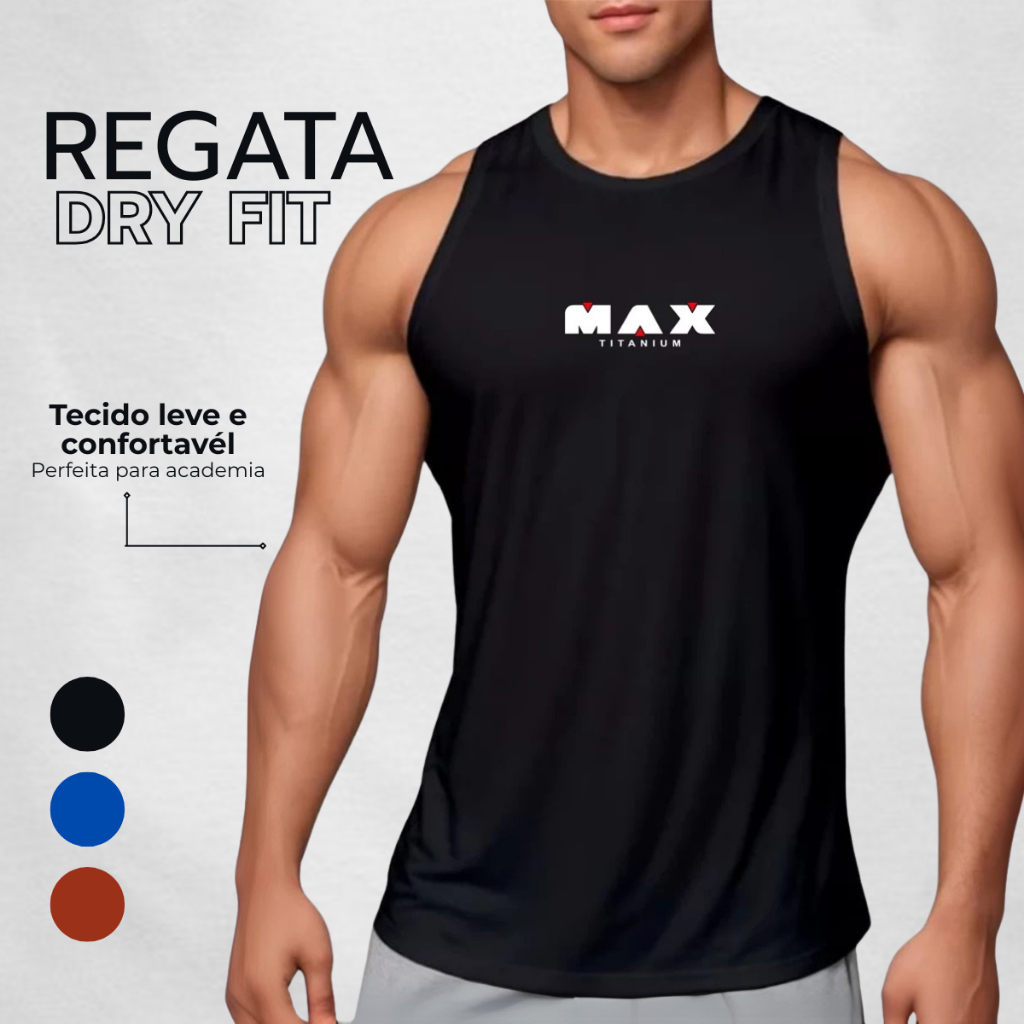 Regatas Dry Fit Lisa Masculina Comfort Lisa Academia Treino