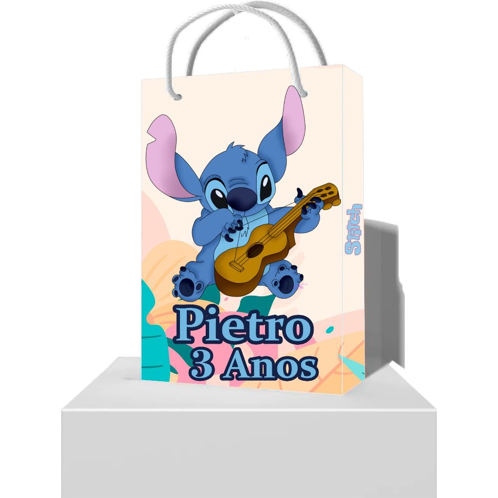 10 Sacola Personalizada Stitch - Sacolinha para Lembrancinhas Tema Stitch - Sacola Festa Aniversário