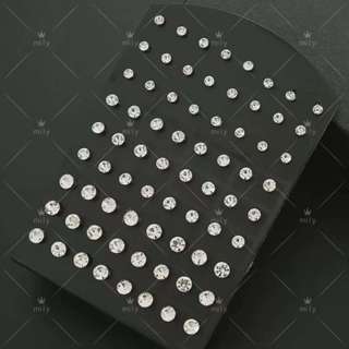 kit 36 Pares De Brinco Aço Inox Cirúrgico Pedra Prata  Antialergico Não Enferuja em Oferta na Shopee