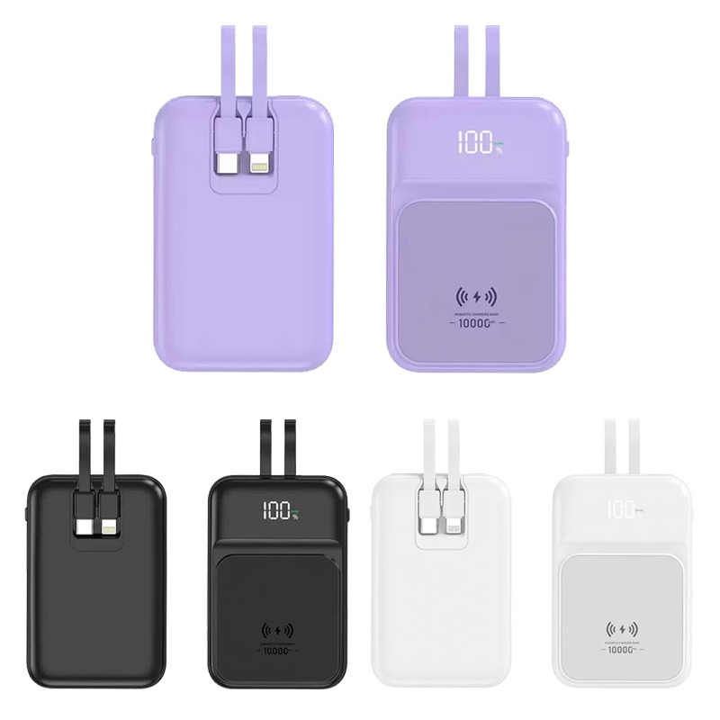 Carregador Portátil 10000mAh 2em1 - Wireless + Magnético 22.5W - Cabo Incluso-A8