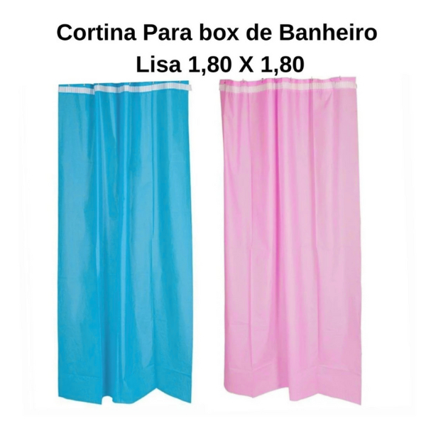 Cortina Lisa para Box Rosa 180x138 cm - Fácil de Limpar e Instalar​