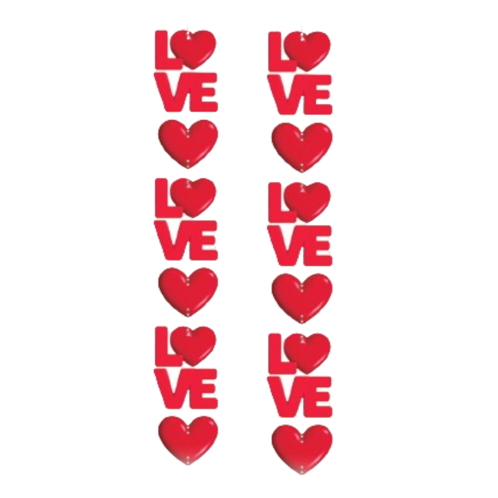 2 Faixa Decorativa Escrito Love C/Coração Enfeite Dia dos Namorados - Ursinho Festas 0570