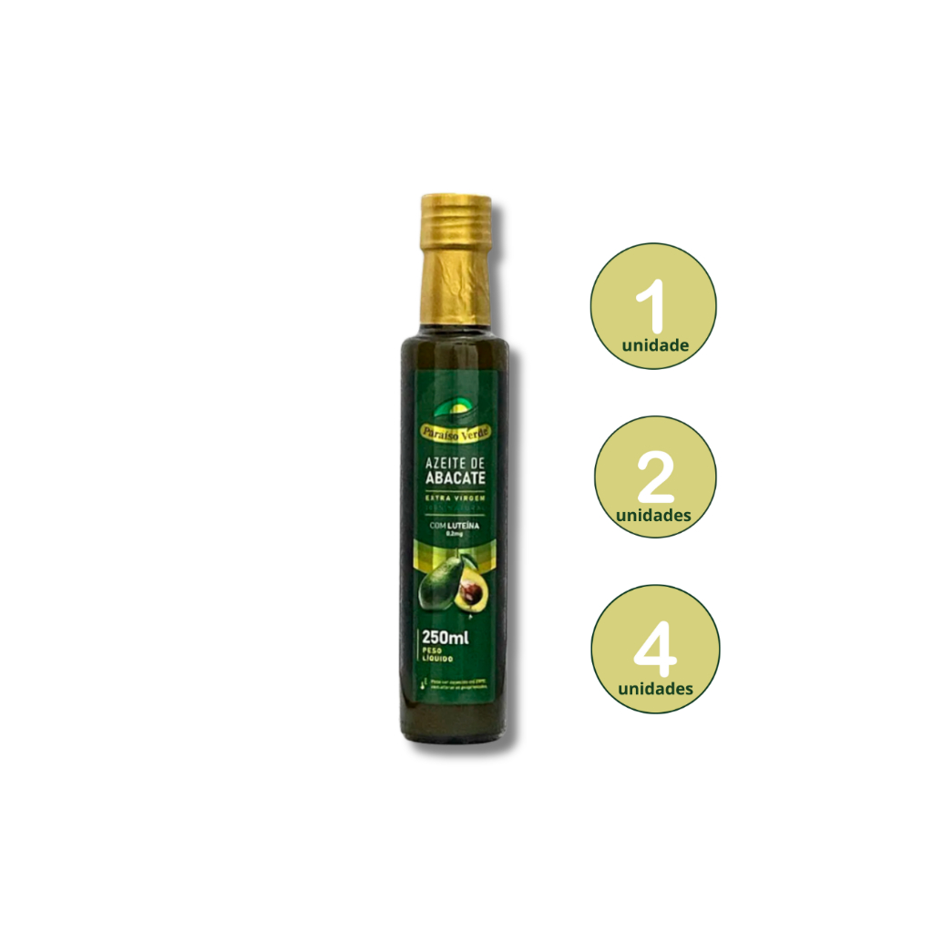 AZEITE DE ABACATE EXTRA VIRGEM 250ML PARAISO VERDE em Oferta na Shopee