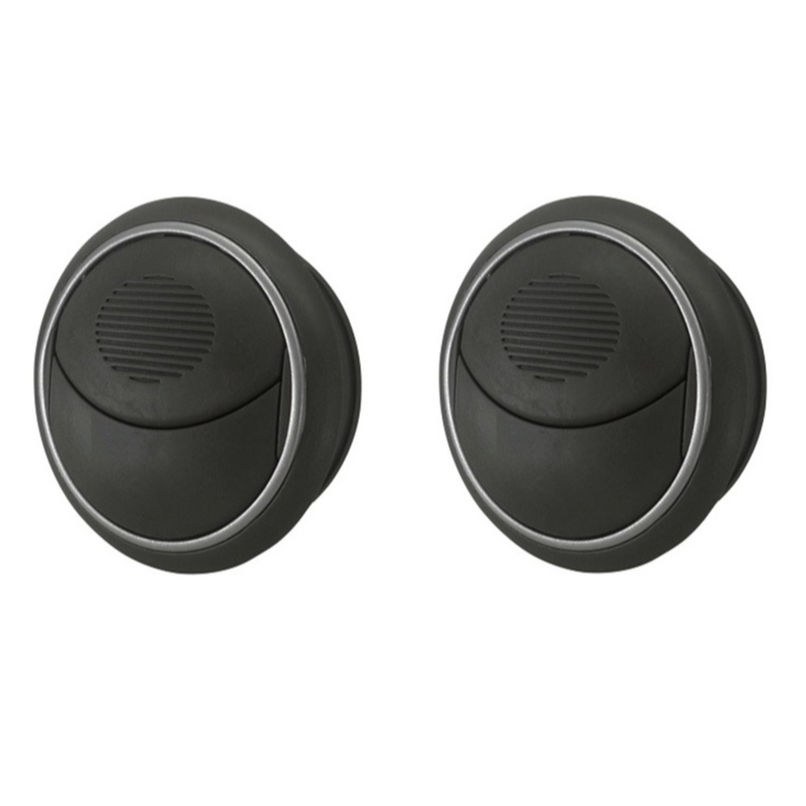 PAR DIFUSORES DE AR CENTRAL/LATERAL L.D./L.E. NOVO PALIO/DOBLÔ - GRAFITE COM ARO PRATA SEM COPO em Oferta na Shopee