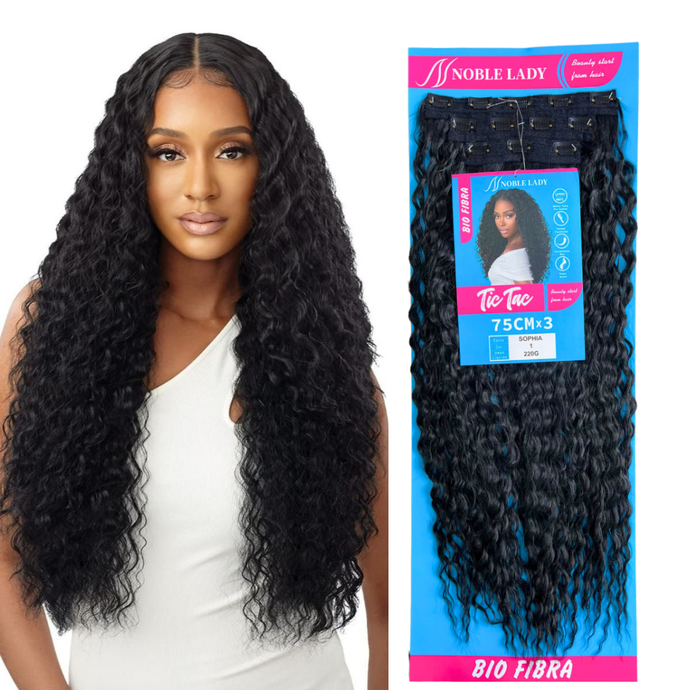 Extensão De Cabelo Cacheado Longo Com Presilha De Tic Tac 3pcs em Oferta na Shopee