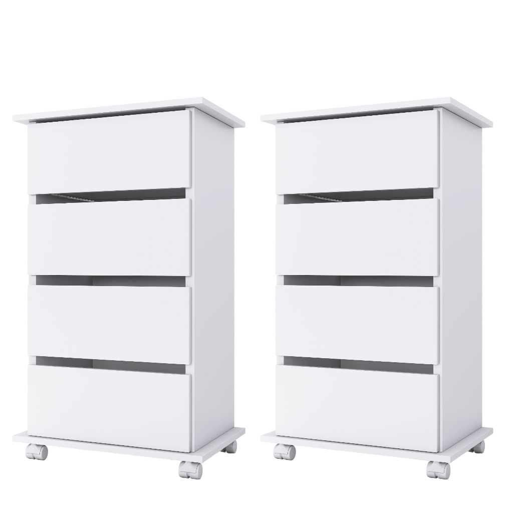 Gaveteiro Com 4 Gavetas E Rodas Para Sala, Escolha Sua Cor em Oferta na Shopee