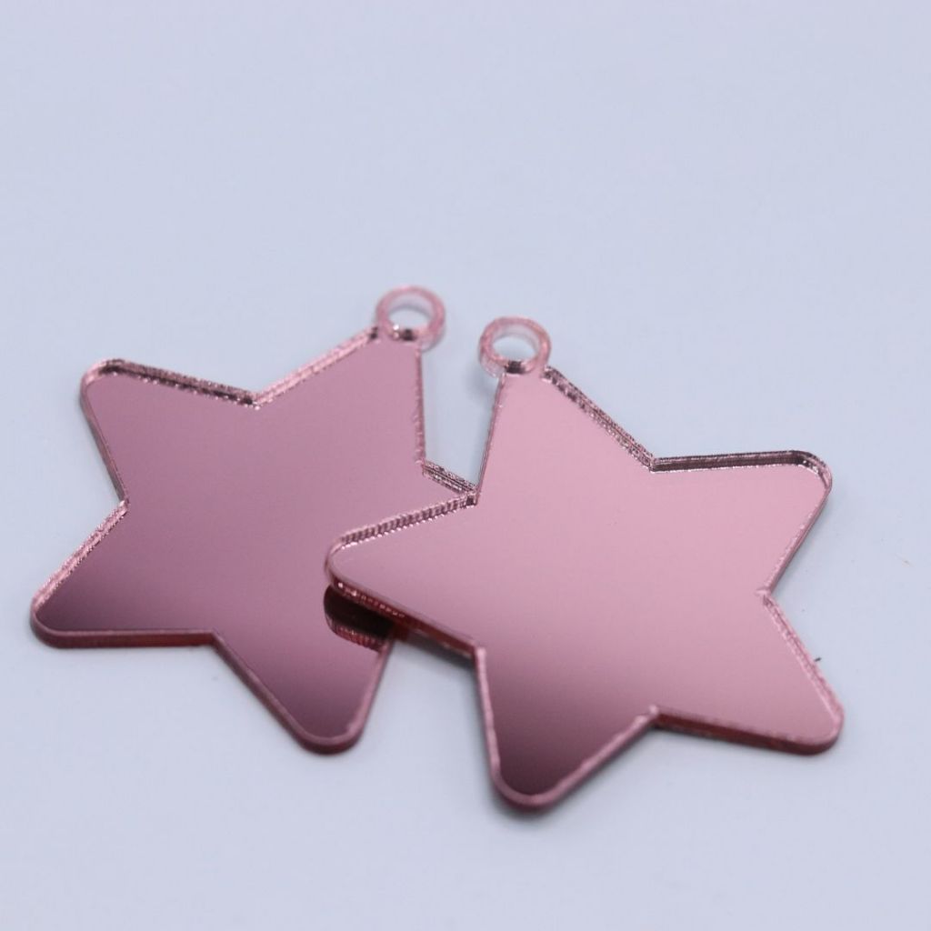 Kit Mini Chaveiros Estrela Acrílico Espelhado 4,5x4cm – Lembrancinha e Decoração em Oferta na Shopee