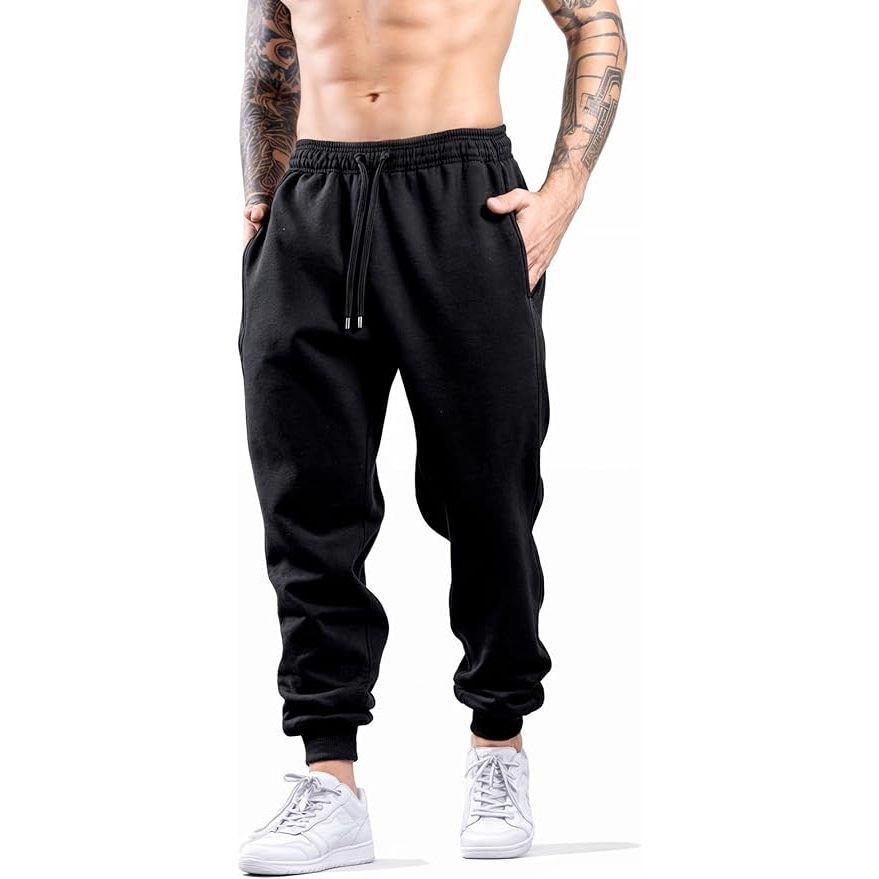 Calça Moletom Masculina Pelúciada Estilo Jogger Com Punho Casual Esportiva Confortável