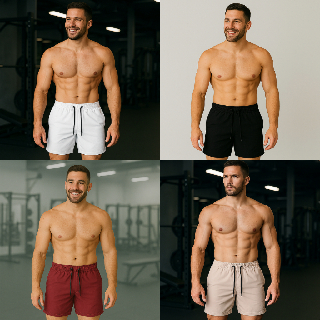 Kit 5 Shorts Masculino Bermuda Tactel Com Elastano Academia Treino Caminhada Praia Piscina Reforçado