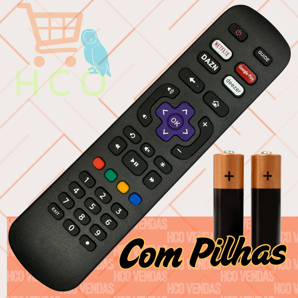 Controle Remoto Tv Compativel Led Aoc Smart Roku Tv (Pronta entrega) em Oferta na Shopee