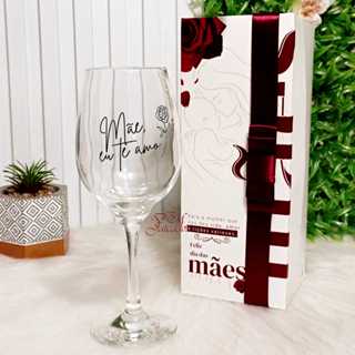 Dia das Mães - Taça Barone Vinho + Caixa presente Mãe Te Amo em Oferta na Shopee