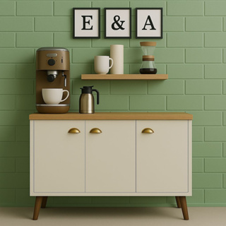 Aparador Buffet E&A 3 Portas com Pés Retro Cantinho Do Café - Cor em Oferta na Shopee