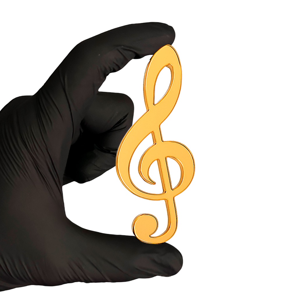 Aplique Clave De Sol Musical Acrílico Espelhado ou Leitoso Musical 10cm