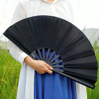 Leque Grande Oriental Dança Kung Fu Tai Chi Chuan Liso Abanador Leque Comprimento das hastes 33 cm Abertura máxima 63 cm