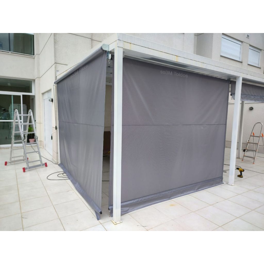 Toldo Cortina Manual Manivela Pvc Blackout ou Translucido 1,80m x 2,50m
