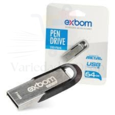 Pen Drive USB 64GB Exbom Metálico | Alta Velocidade, Compacto e Resistente para Armazenamento Seguro
