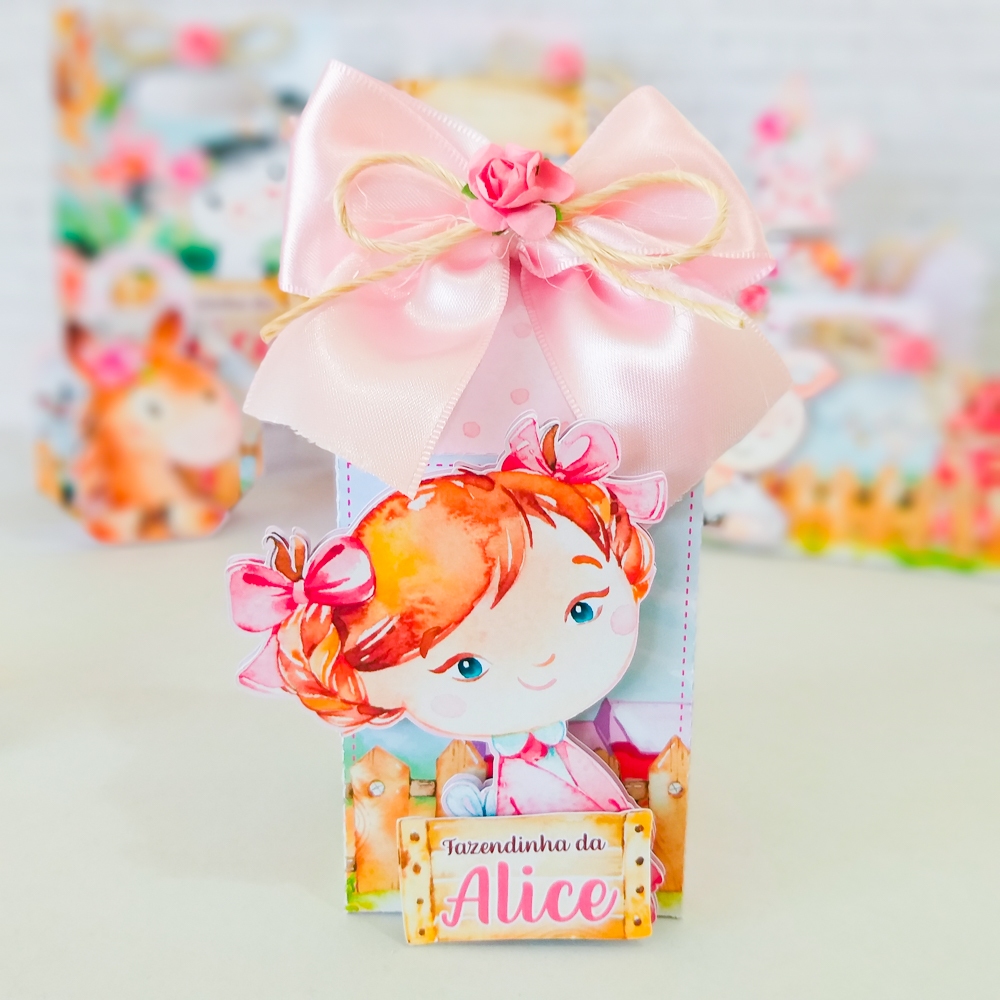 kit 15,20,30 mimos personalizados Caixinhas para Aniversario LEMBRANCINHA DE FERSTA TEMA: FAZENDINHA MENINA / cod.311.