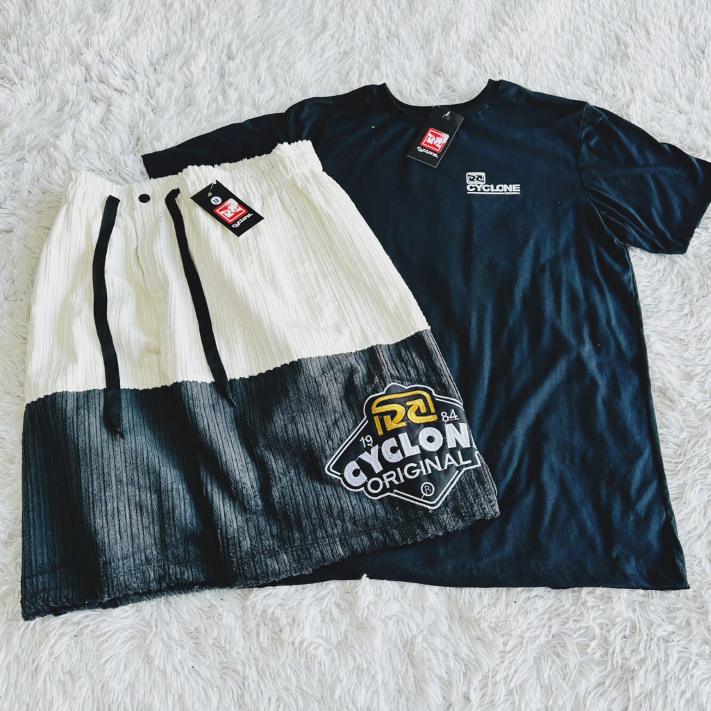 Conjunto Bermuda Da Cyclone Veludo Dragon + Camiseta Algodão
