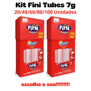 Kit Mini Fini Tubes 20,40,60,80,100 Unidades De 7 Gr Morango Ácido em Oferta na Shopee