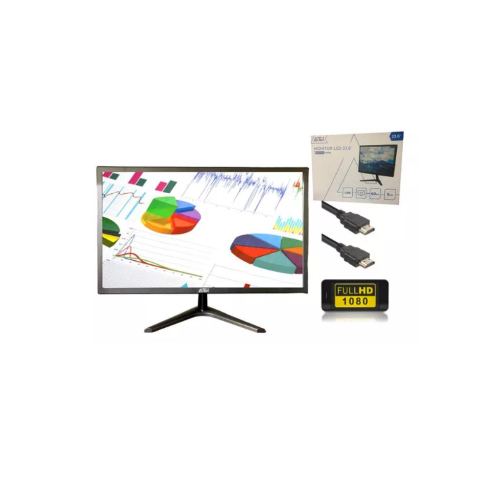 Monitor Led Full Hd 23.6 Polegadas Hdmi Vga 110/220 Bivolt Cor Preto 110v/220v ENTRADA de som
